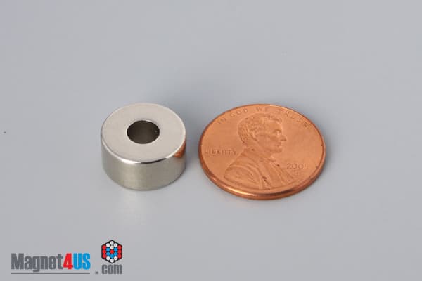 1/2" od x 3/16" id x 1/4" N45 Neodymium Ring Magnet