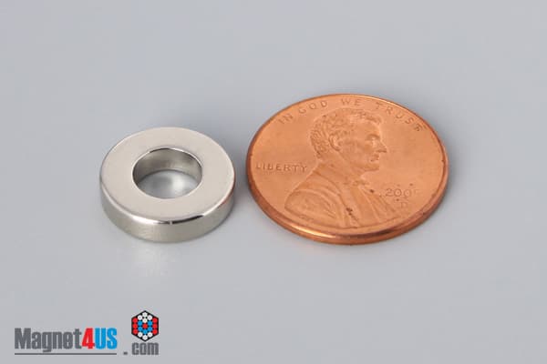 1/2" od x 1/4" id x 1/8" N40 Neodymium Ring Magnet - photo 1