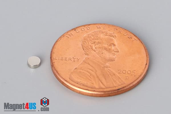 1/10" dia. x 1/32" N45 Neodymium Disc Magnet