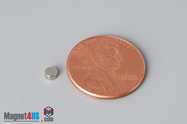 1/10" dia. x 1/16" N45 Neodymium Disc Magnet