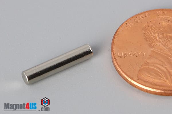 1/10" dia. x 1/2" N45 Neodymium Cylinder Magnet - photo 1