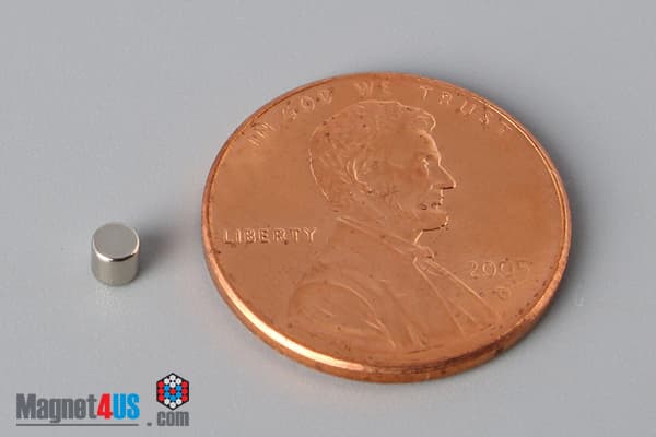 1/10" dia. x 1/10" N45 Neodymium Cylinder Magnet - photo 1