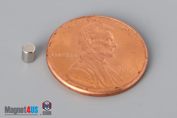 1/10" dia. x 1/8" N45 Neodymium Cylinder Magnet - photo 1