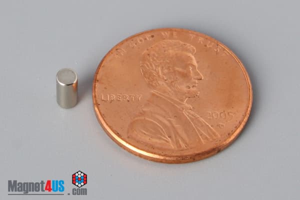 1/10" dia. x 2/10" N45 Neodymium Cylinder Magnet - photo 1