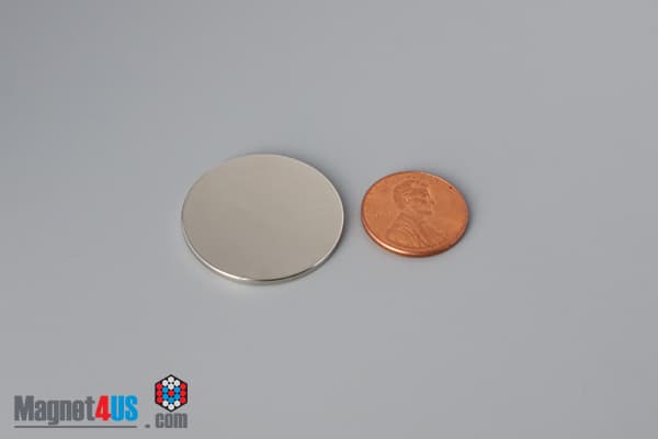 1 1/8" dia. x 1/16" N45 Neodymium Disc Magnet - photo 1