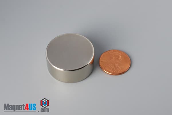 1 1/8" dia. x 1/2" N45 Neodymium Disc Magnet