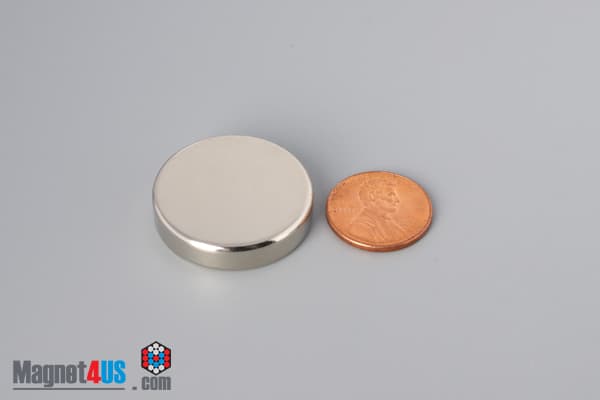 1 1/8" dia. x 1/4" N45 Neodymium Disc Magnet - photo 1