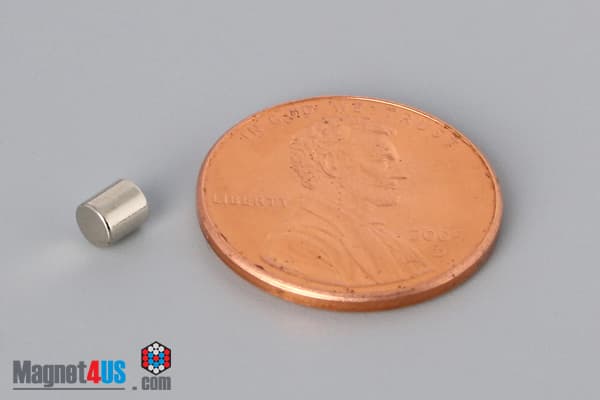 1/8" dia. x 3/16" N45 Neodymium Cylinder Magnet - photo 1