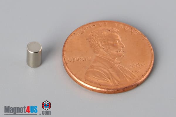 1/8" dia. x 2/10" N45 Neodymium Cylinder Magnet - photo 1