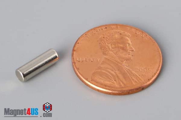1/8" dia. x 3/8" N40 Neodymium Cylinder Magnet - photo 1
