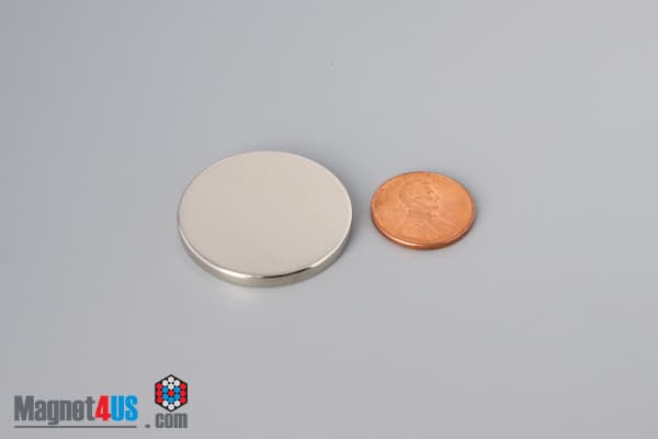 1 1/4" dia. x 1/8" N45 Neodymium Disc Magnet