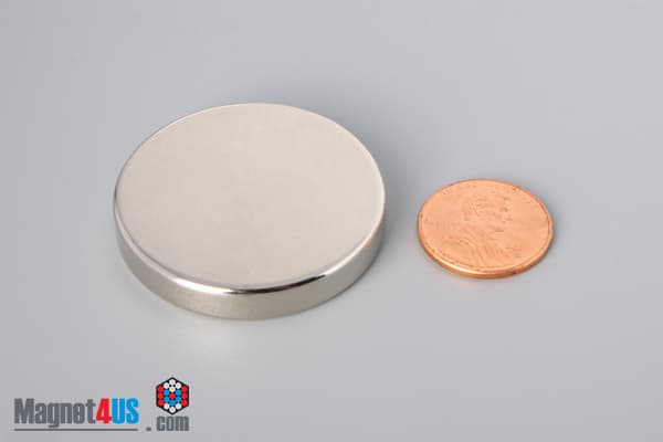 1 1/2" dia. x 1/4" N45 Neodymium Disc Magnet