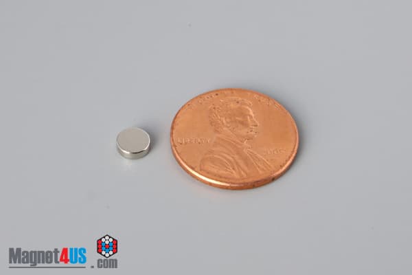 2/10" dia. x 1/16" N45 Neodymium Disc Magnet