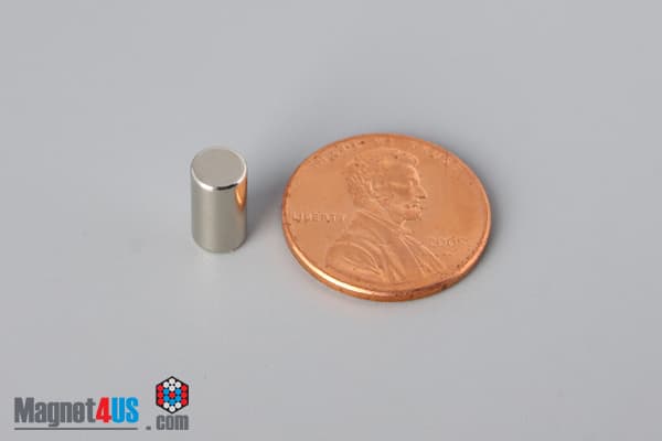2/10" dia. x 3/8" N45 Neodymium Cylinder Magnet