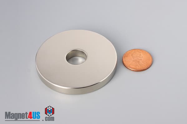 2" od x 1/2" id x 1/4" N45 Neodymium Ring Magnet - photo 1