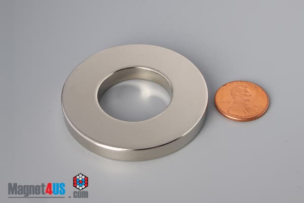 2" od x 1" id x 1/4" N42 Neodymium Ring Magnet - photo 1