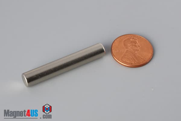 1/4" dia. x 1 1/2" N45 Neodymium Cylinder Magnet