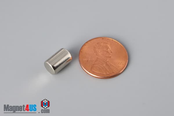 1/4" dia. x 3/8" N45 Neodymium Cylinder Magnet - photo 1