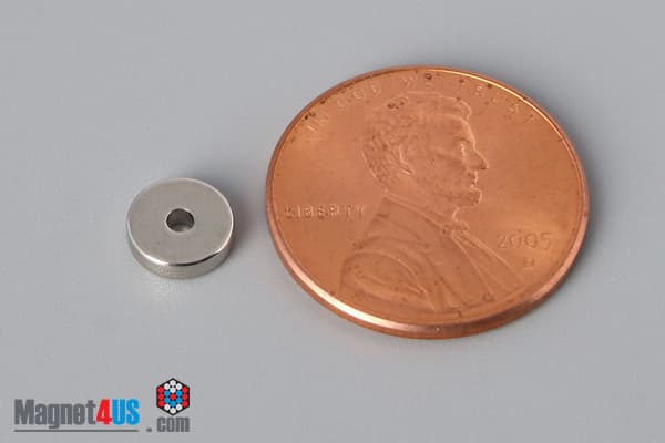 1/4" od x 1/16" id x 1/16" N45 Neodymium Ring Magnet