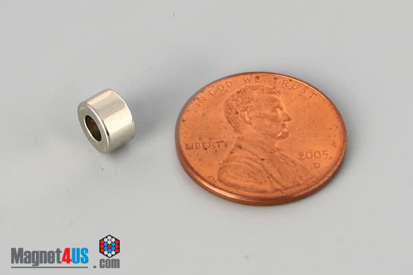 1/4" od x 1/8" id x 1/8" N40 Neodymium Ring Magnet