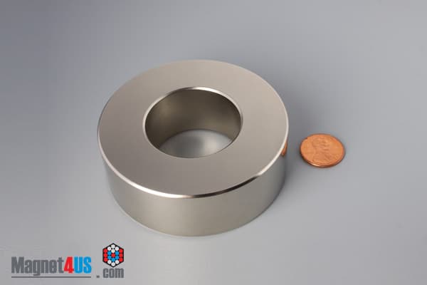 3" od x 1 1/2" id x 1" N45 Neodymium Ring Magnet