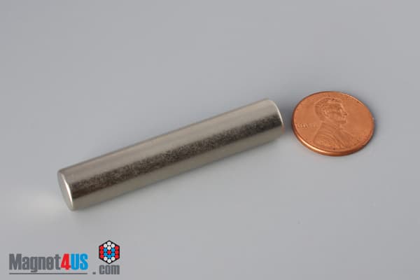 3/8" dia. x 2" N45 Neodymium Cylinder Magnet