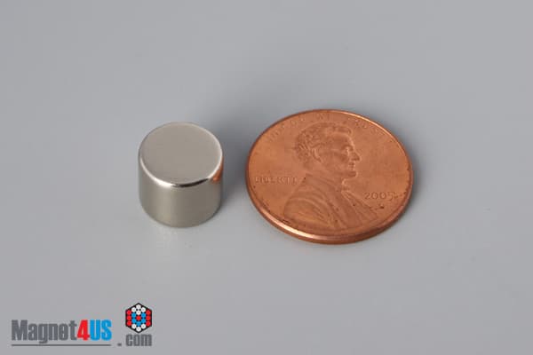 3/8" dia. x 5/16" N45 Neodymium Disc Magnet