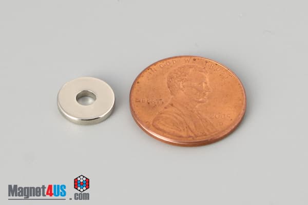 3/8" od x 1/8" id x 1/16" N40 Neodymium Ring Magnet